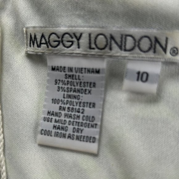 Maggy London Womens Black Green Sleeveless Plunging Wrap Midi Dress Size 10 - Picture 4 of 10